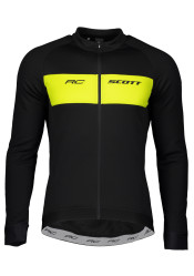 Men’s cycling jersey Scott Shirt M's RC Warm LS – Black / Sulphur Yellow