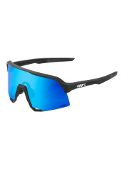 Sunglasses 100% S3 Matte Black-HiPER Blue Multilayer Mirror Lens