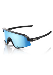 100% SLENDALE Sunglasses - Matte Black - HiPER Blue Multilayer Mirror Lens