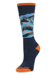 Dětské lyžařské podkolenky Spyder Youth Sweep Ski Socks - Camouflage Aether Blue