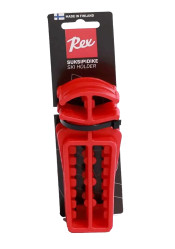 Rex cross-country ski pole and ski rack Red