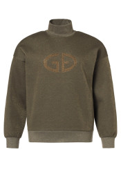 Women's Sweatshirt Goldbergh Sizzle Turtle Neck Sweater Dark Olive Lurex Melange