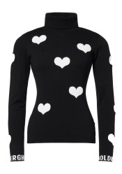 Goldbergh Bacio Long Sleeve Knit Sweater Black/White