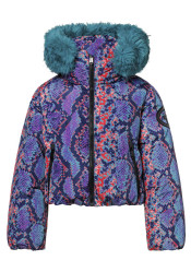 Goldbergh Lucinda Women’s Ski Jacket Faux Border Snake Turquoise