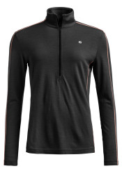 Women's functional T-shirt Ortovox 185 Rock'N'Wool Zip Neck W Black Raven