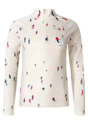 Women's T-shirt - Perfect Moment 1/4 Zip Base Layer Top Dede Ski Print
