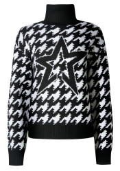 Women\\\'s sweater Perfect Moment Chunky Houndstooth Sweater Black/White