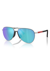 Sunglasses Prada PS 53ZS 1BC08R59 Silver/Light Green Mirror Blue