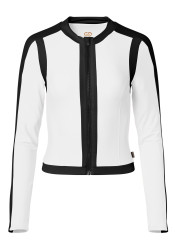 Women´s Top Goldbergh Splash Long Sleeve Zip Rashguard White/Black