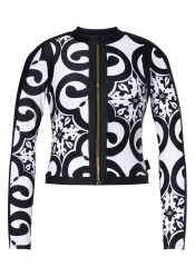Women´s Top Goldbergh Rafaella Long Sleeve Zip Rashguard Black/White