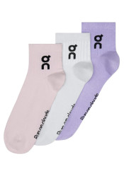 Women's socks On Running Logo Sock Mid 3P, Orchid/Bloom