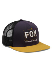 Fox Image Print Snapback Trucker Plum Perfect