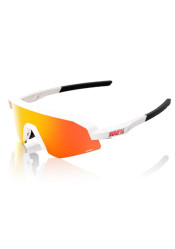 100% Slendale XS Sunglasses - Matte White - HiPER Red Multilayer Mirror