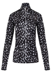 Kjus Women Kinetic Print Half-Zip Turtleneck, Espresso/White