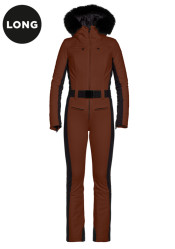 Women's overalls Goldbergh Parry Long Ski Suit Faux Border Deep Mocha