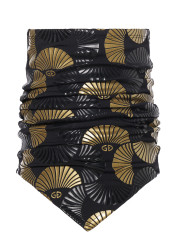 Women´s neckwarmer Goldbergh Kaze Neckwarmer Japanese Fan Black/Gold