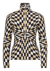 Women's turtleneck Goldbergh Chesu Ski Pully Spiral Chess Gold