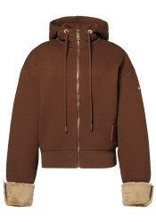 Women´s sweatshirt Goldbergh Seika Hooded Full Zip Cardigan Deep Mocha