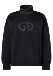 Women´s swetashirt Goldbergh Sizzle Turtle Neck Sweater Black Lurex Melange