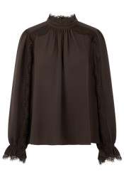 Women's blouse Marc Cain BC 51.18 W90 Blouse Seal Brown 697