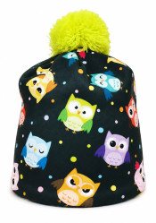 Children\'s hat HAUER MAGIC FUN OWLS YELLOW