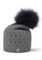 Women's hat GRANADILLA CASHMERE SWAROVSKI MED GRAY