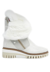 Women's winter boots Nis 2015457/2 Scarponcino Zip Pelle St. Rettile Latte/Rex