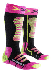 Kids socks X-SOCKS SKI JUNIOR Fuchsia/Yellow