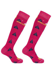 Socks Salomon Team JR 2 Pack Pink Yarro / Sulfur