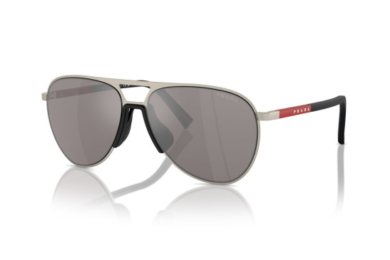 detail Sunglasses Prada PS 53ZS 18X80I59 Matte Champagne/Purple Brown Mirror Silver