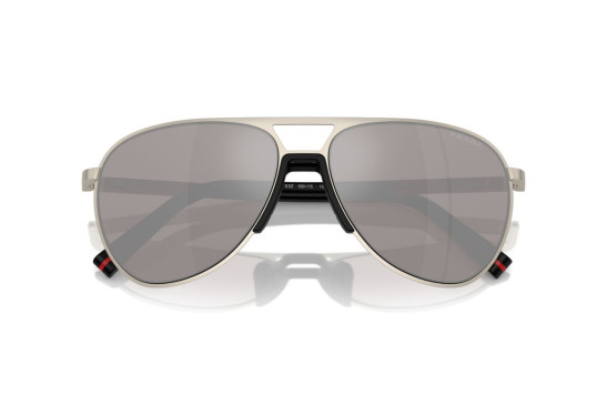detail Sunglasses Prada PS 53ZS 18X80I59 Matte Champagne/Purple Brown Mirror Silver