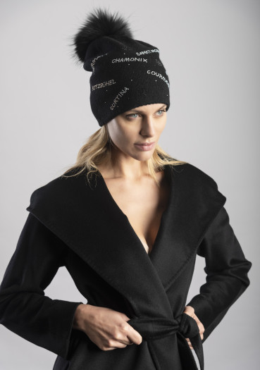 detail Women's hat Granadilla Goux fur With Skiing FA Black