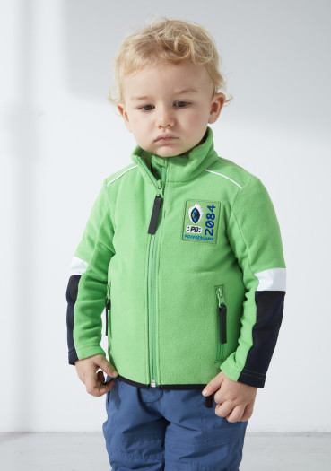 detail Children's boys sweatshirt Poivre Blanc W21-1610-BBBY Micro Fleece Jacket fizz green