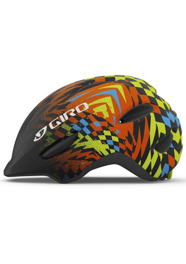 detail CHILDREN'S HELMET GIRO SCAMP MAT BLACK CHECK FADE
