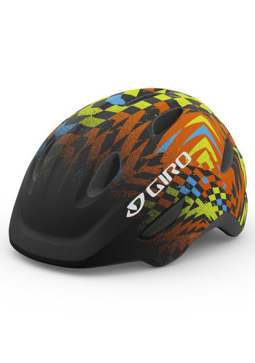 detail Children's cycling helmet Giro Scamp Mat Black Check Fade