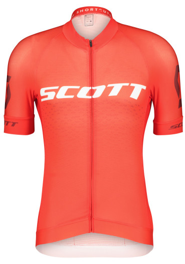 detail Men’s cycling jersey Scott Shirt M's RC Pro SS – Fiery Red / White