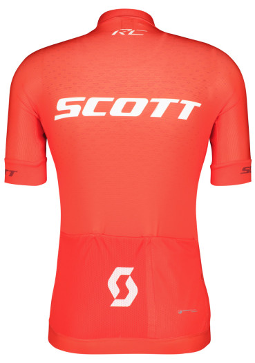 detail Men’s cycling jersey Scott Shirt M's RC Pro SS – Fiery Red / White