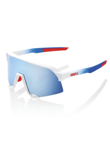 detail 100% S3 - TotalEnergies Team Matte White / Metallic Blue - HiPER Blue Multilayer Mirror Lens