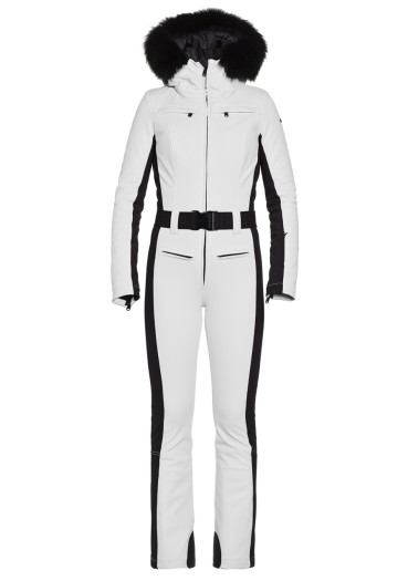 detail Women's overall Goldbergh Parry Real Fur Long White 