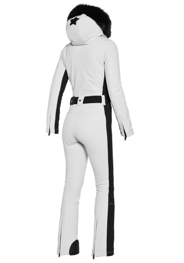 detail Women's overall Goldbergh Parry Real Fur Long White 