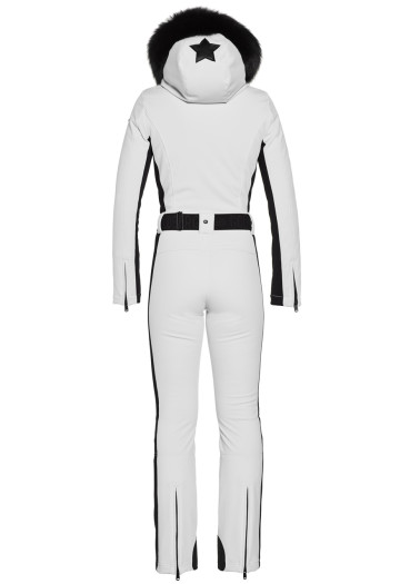 detail Women's overall Goldbergh Parry Real Fur Long White 