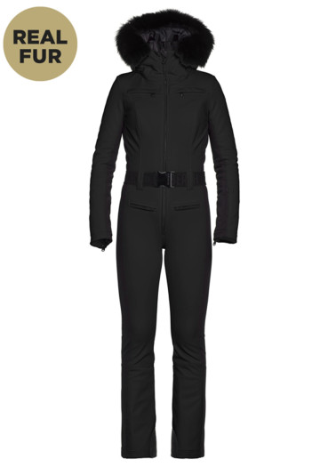 detail Women's overall Goldbergh Parry Real Fur Black
