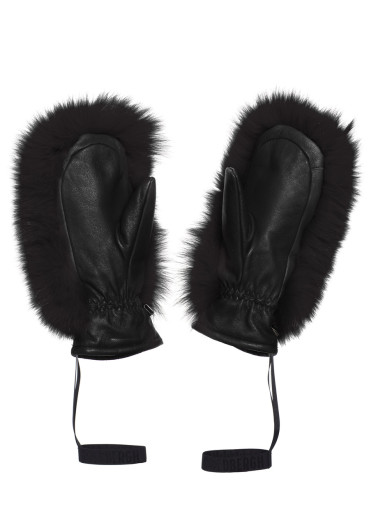 detail Women's gloves Goldbergh Hando Mittens Real Raccoon Fur Black