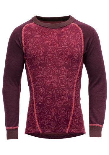 detail Dětské triko Devold Duo Active Merino Shirt Kids Beetroot