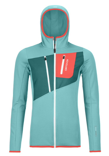 detail Ortovox Fleece Grid Hoody W Ice Waterfall