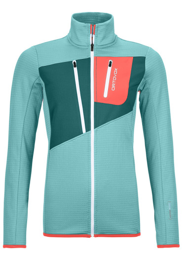 detail Ortovox Fleece Grid Jacket W Ice Waterfall