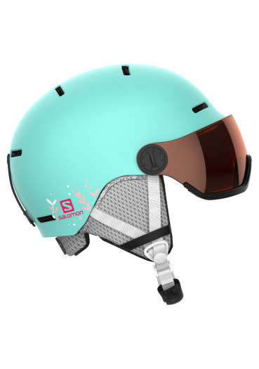detail Kids' Helmet Salomon GROM VISOR Aruba Glossy/Univ.