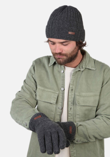 detail Men's hat Barts Haakon Turnup Charcoal