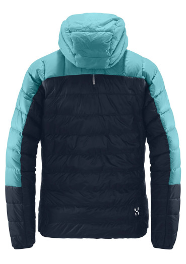 detail Haglöfs LIM Down Hood women's jacket blue