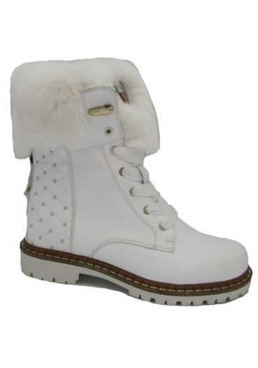 detail Women's shoes Nis 2215429/2 Scarponcino String+Lampo/Pelle Bianco-Rex